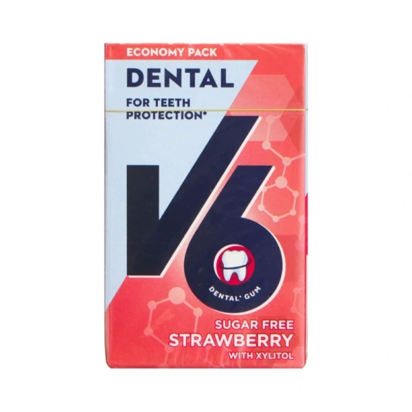 V6 Dental Tyggegummi Jordbær/Mint – 1 stk