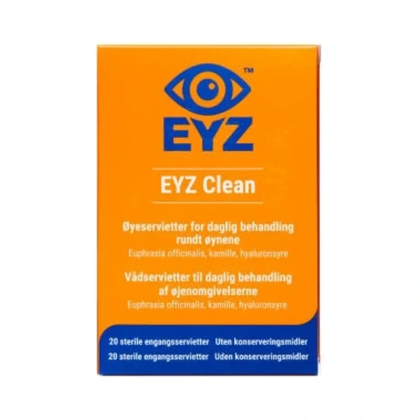 EYZ Clean Sterile Vådservietter Til Øjenomgivelser – 20 stk