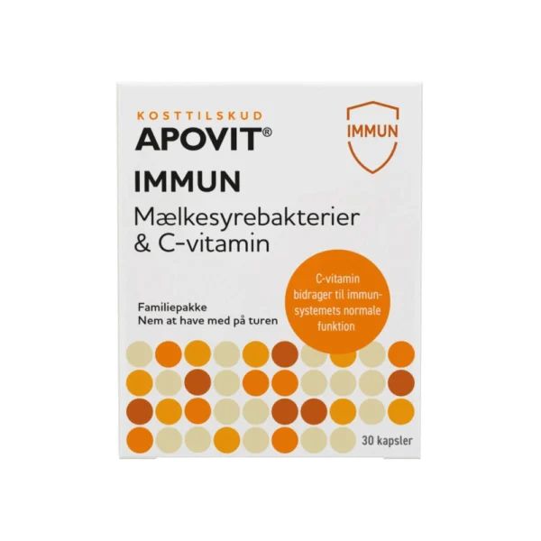 Apovit Immun Mælkesyrebakterier & C-vitamin – 30 stk