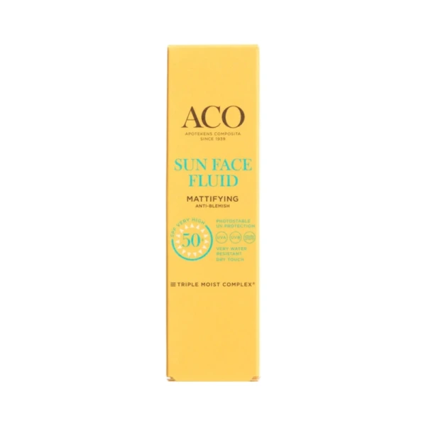 ACO Sun Face Fluid Mattifying SPF 50 Uden Parfume - 40 ml