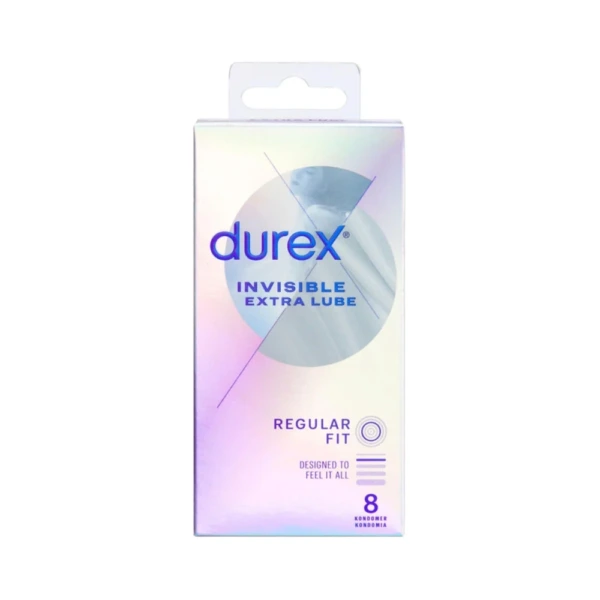 Durex Invisible Ekstra Glidecreme Regular Fit Kondomer – 8 stk