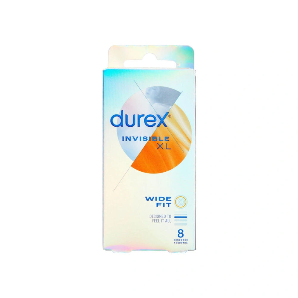 Durex Invisible XL Wide Fit Kondomer - 8 stk