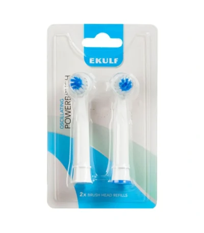 Ekulf powerbrush refill hvid – 2 børstehoveder