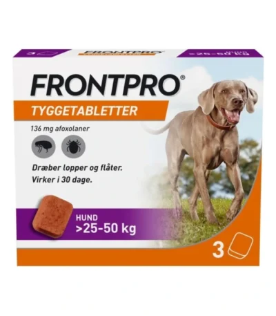 Frontpro tyggetabletter >25-50 kg 136 mg - 3 stk