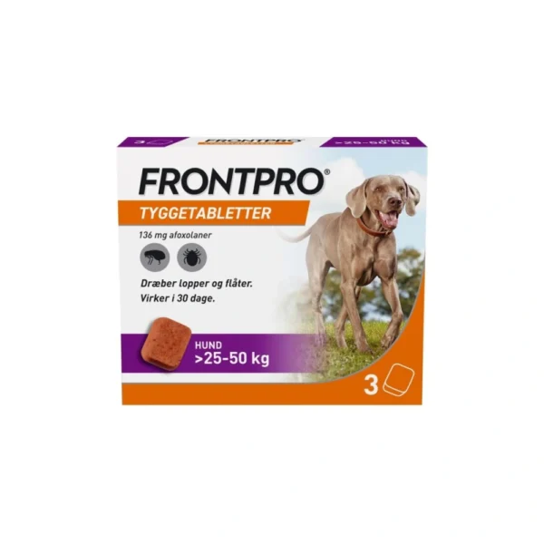 Frontpro tyggetabletter >25-50 kg 136 mg - 3 stk