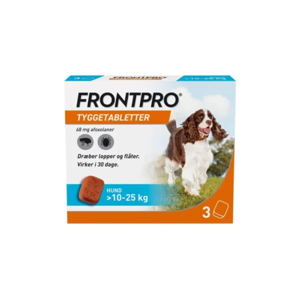 Frontpro tyggetabletter >10-25 kg 68 mg - 3 stk