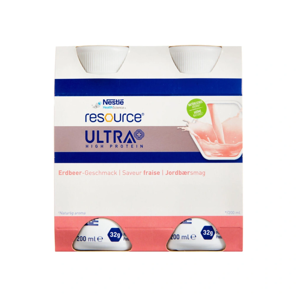 Resource Ultra Jordbær - 4 x 200 ml