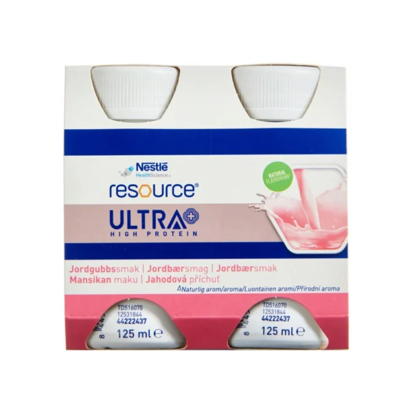 Resource Ultra Jordbær – 4 x 125 ml