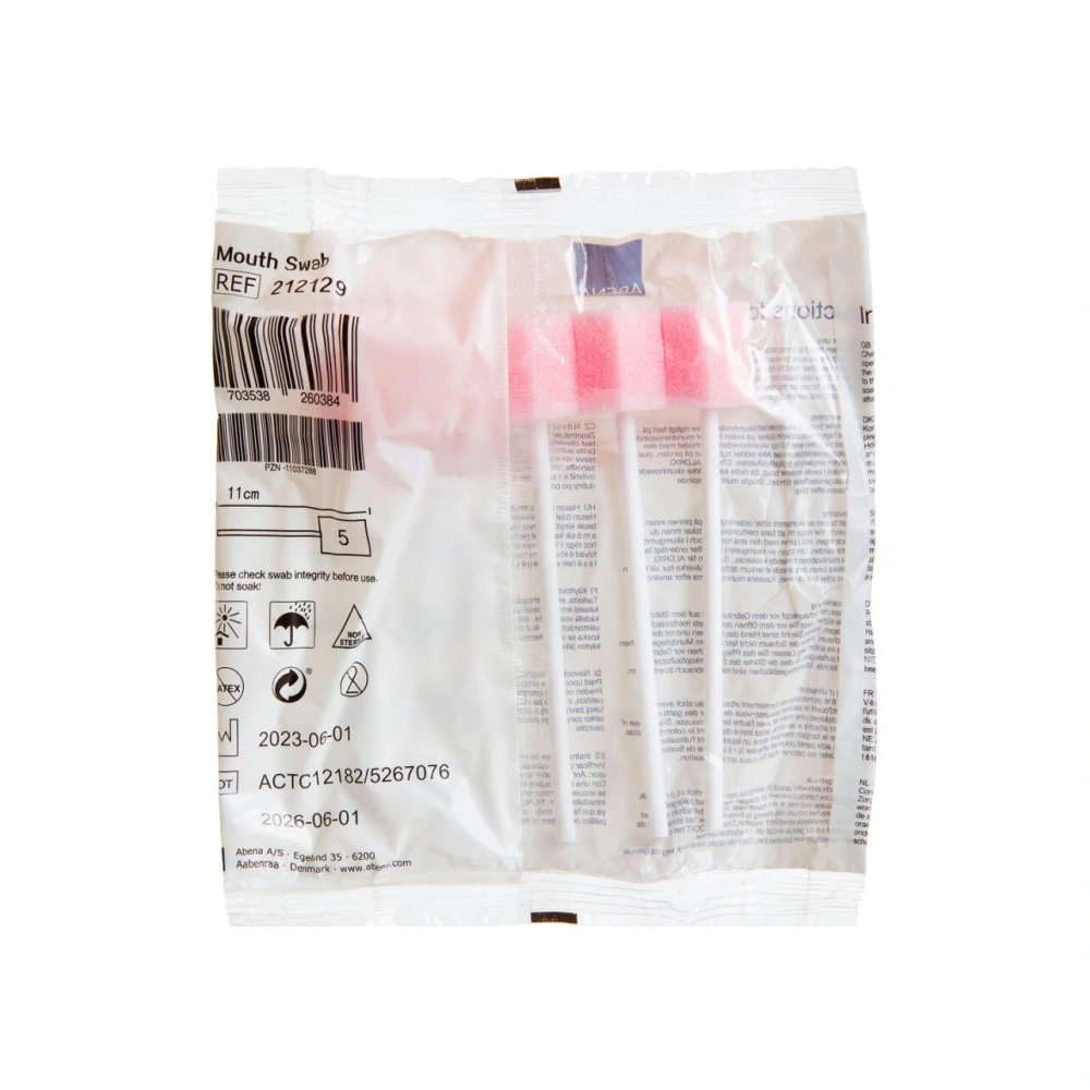 Abena Mundrensepind 11 cm m/svamp Pink - 5 stk