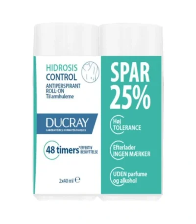Ducray Hidrosis Control Roll-on Sampak – 2 x 40 ml