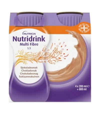 Nutridrink Multi Fibre Chokolade – 4 x 200 ml