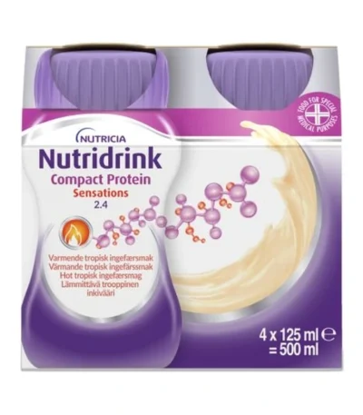 Nutridrink Compact Protein Sensations Hot Tropisk Ingefær – 4 x 125 ml