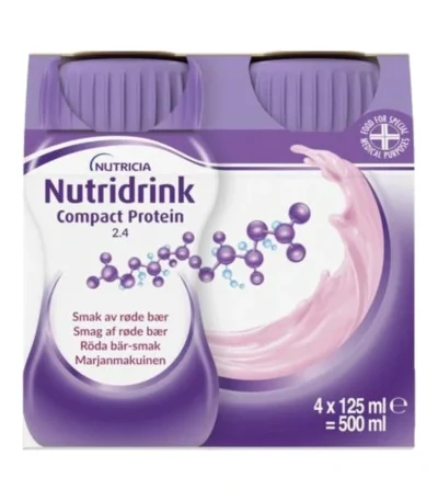 Nutridrink Compact Protein Røde Bær – 4 x 125 ml
