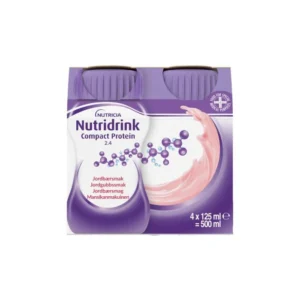 Nutridrink Compact Protein Jordbær – 4 x 125 ml