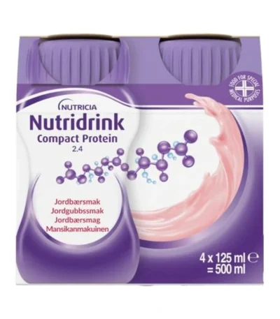 Nutridrink Compact Protein Jordbær – 4 x 125 ml
