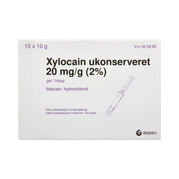 Aspen Xylocain Ukonserveret Gel 2% - 100 g