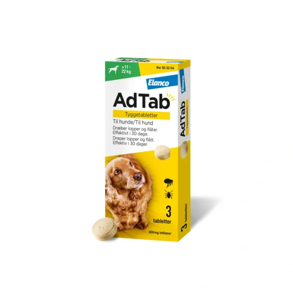 AdTab tyggetabletter til hund 11-22 kg 450 mg - 3 stk