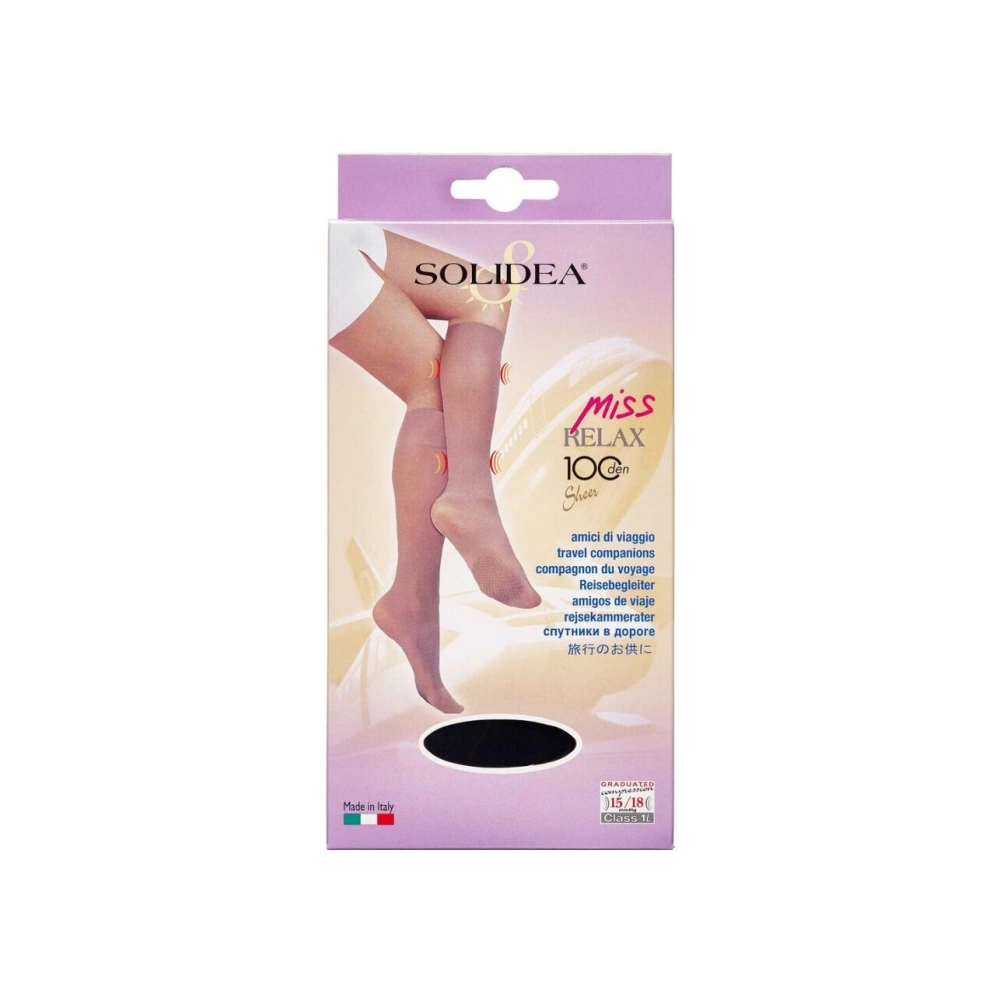 Solidea Knæ Miss Relax 100 SH Sort Medium - 1 par