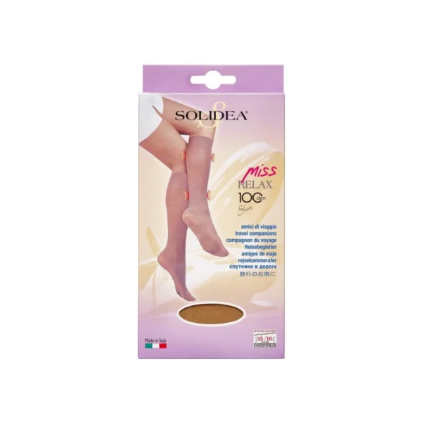 Solidea Knæ Miss Relax 100 SH Camel Medium – 1 par