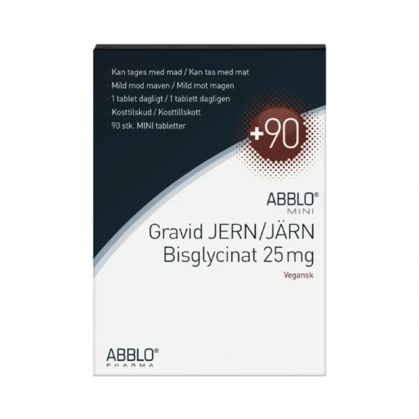 ABBLO Gravid Jern Bisglycinat 25 mg – 90 stk