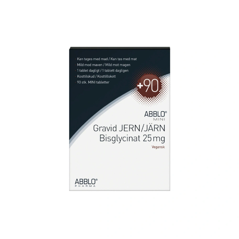 ABBLO Gravid Jern Bisglycinat 25 mg - 90 stk