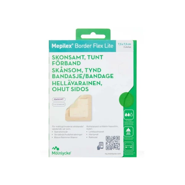 Mepilex Border Lite 7,5 x 7,5 cm – 3 stk