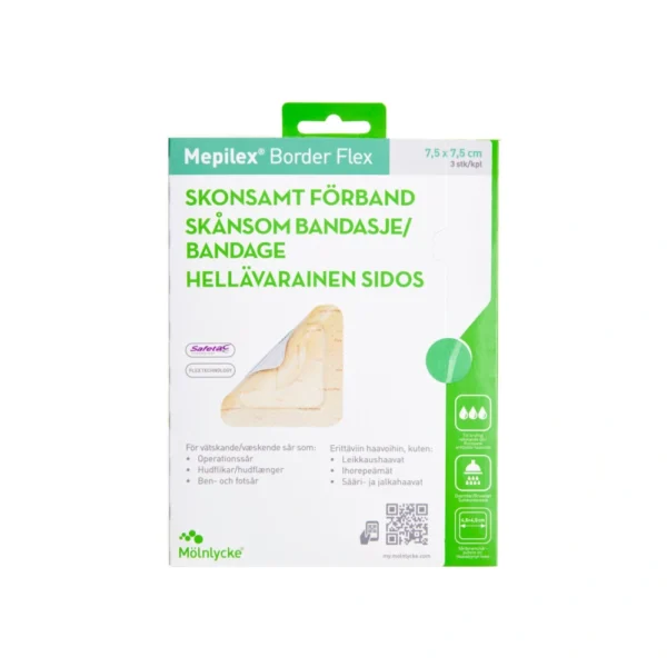 Mepilex Border Flex 7,5 x 7,5 cm – 3 stk