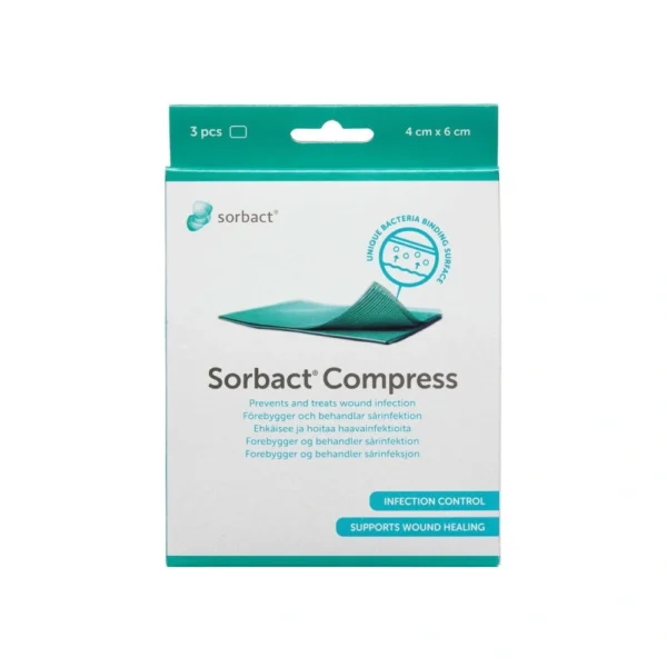 Sorbact Compress 4 x 6 cm – 3 stk