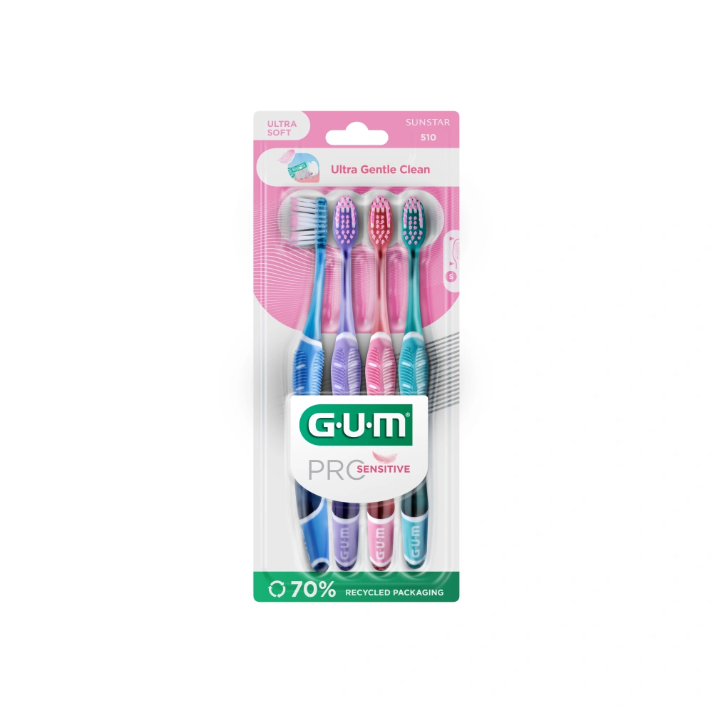 GUM PRO Sensitive Tandbørster Soft - 4 stk