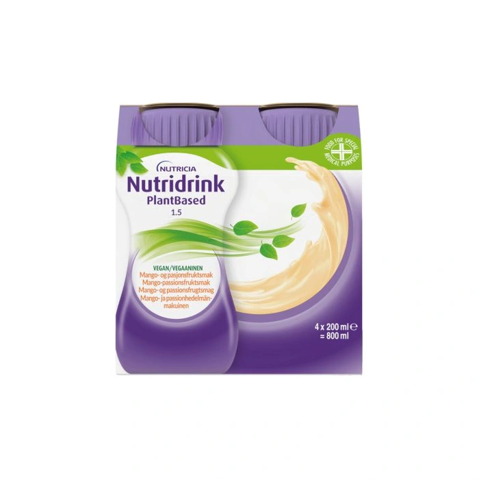Nutridrink PlantBased Mango/Passionfrugt - 4 x 200 ml