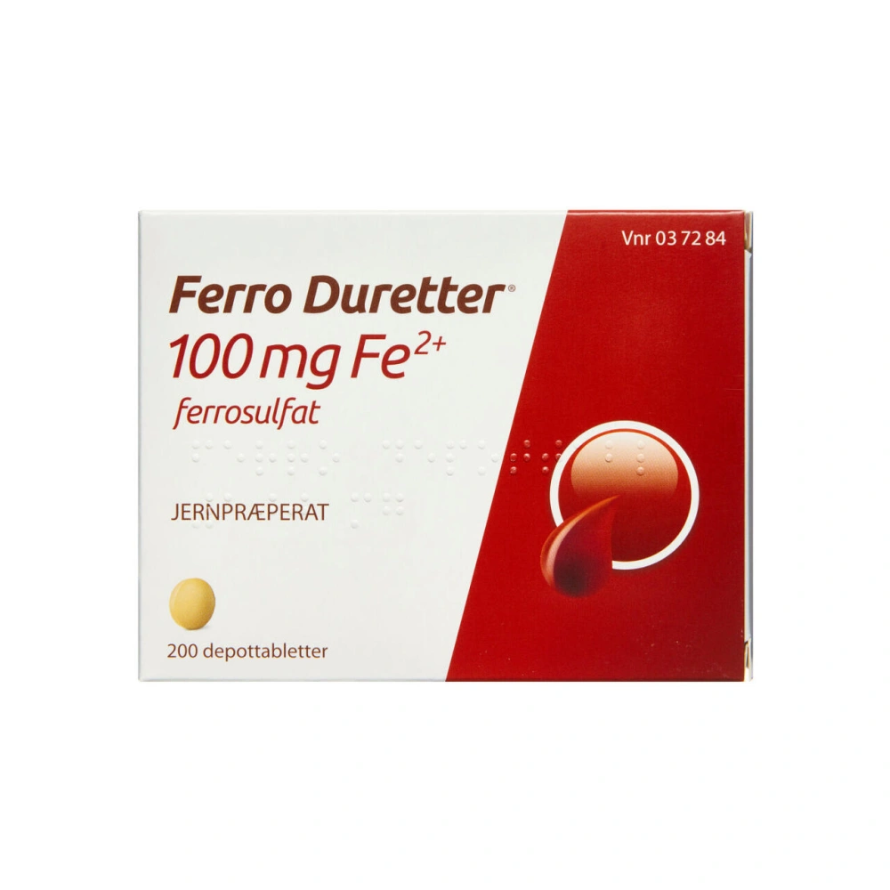 Ferro Duretter 100 mg - 200 stk Depottabletter