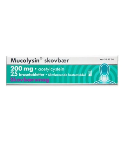 Mucolysin 200 mg Skovbær - 25 brusetabletter