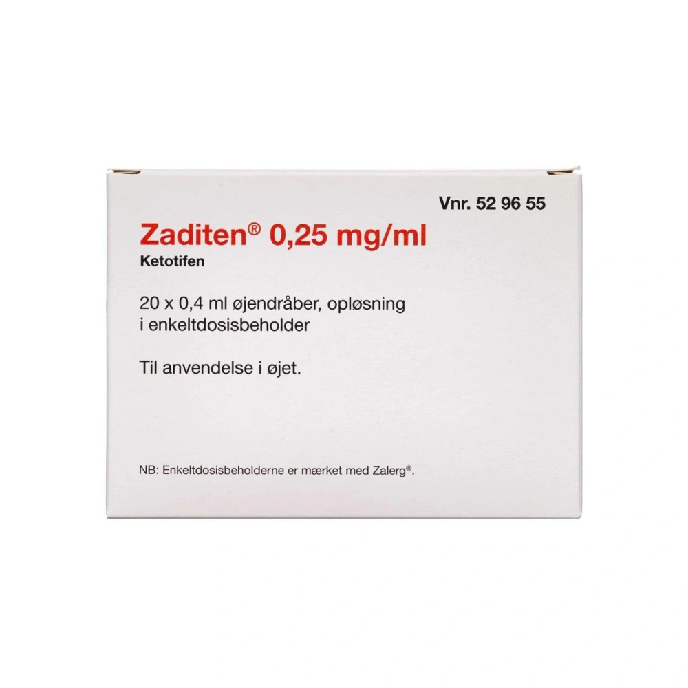 2care4 Zaditen Øjendråber 0,25 mg/ml enkeltdosis - 20 stk