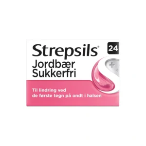 Strepsils Jordbær Sukkerfri 0,6+1,2 mg – 24 stk Sugetabletter