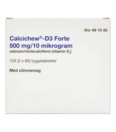 2care4 Calcichew D3 Forte 500 mg+10 mikrogram - 120 Tyggetabletter