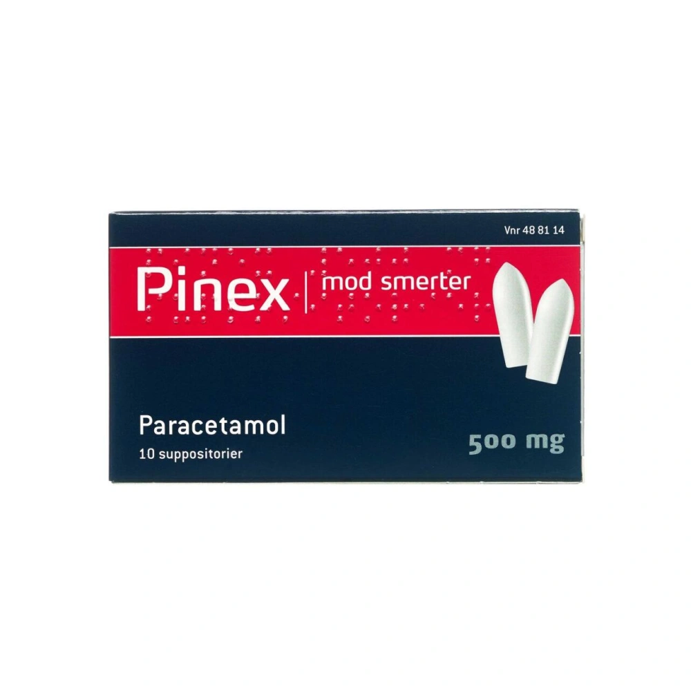 Pinex Suppositorier 500 mg - 10 stk