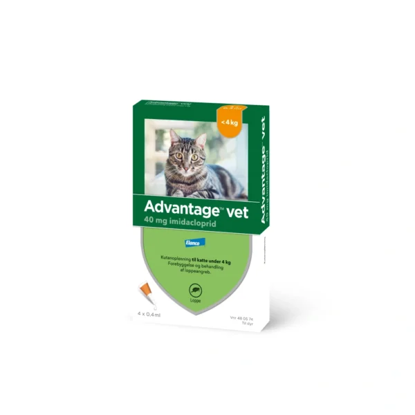 Advantage Vet. til kat 100 mg/ml 0-4 kg - 1,6 ml