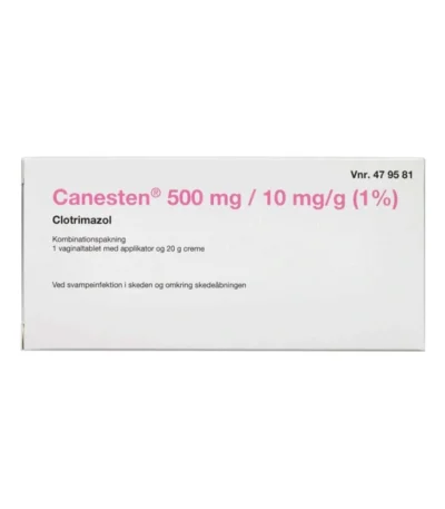 Canesten vaginaltabletter og creme 2care4 500 mg + 10 mg/g - 1 pakning