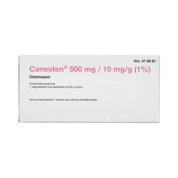 Canesten vaginaltabletter og creme 2care4 500 mg + 10 mg/g - 1 pakning