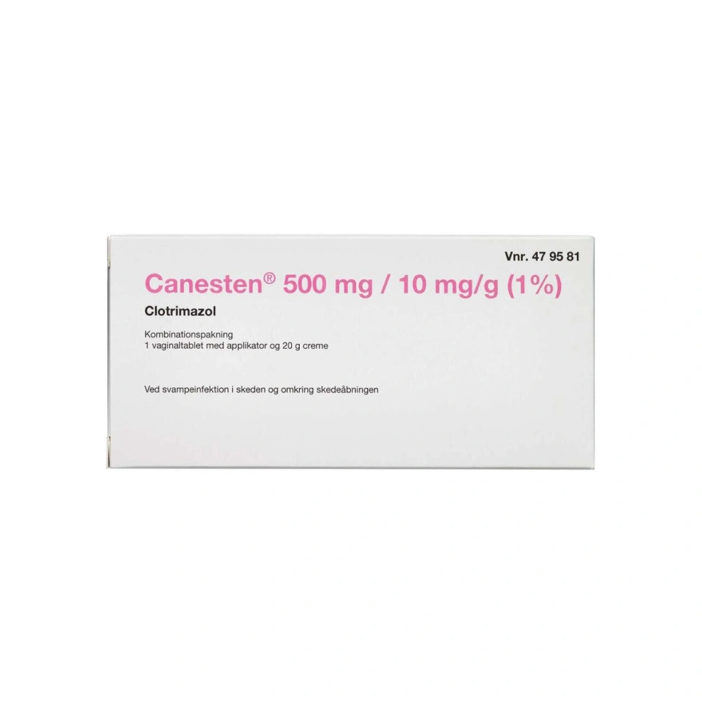2care4 Canesten vaginaltabletter og creme 500 mg + 10 mg/g - 1 pakning