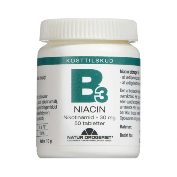 Natur Drogeriet Niacin Nikotinamid Tabletter – 50 stk