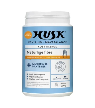 HUSK Psyllium Mavebalance Mælkesyre Pulver – 200 g