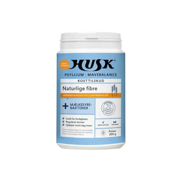 HUSK Psyllium Mavebalance Mælkesyre Pulver – 200 g