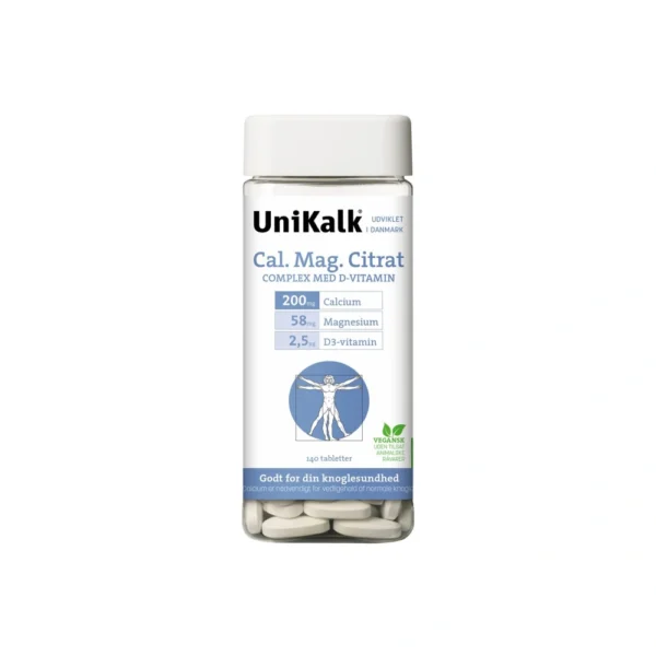UniKalk Cal-Mag-Citrat Tabletter – 140 stk