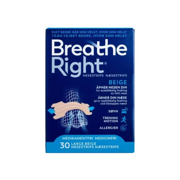 Breathe Right Næsestrips Tan Large - 30 stk
