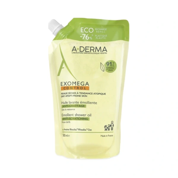 A-Derma Exomega Control Shower Oil Refill – 500 ml