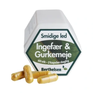Berthelsen Ingefær & Gurkemeje – 60 kapsler
