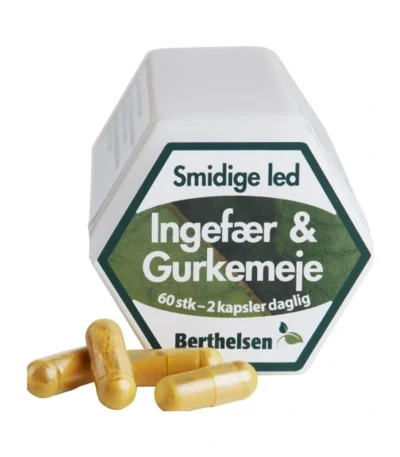 Berthelsen Ingefær & Gurkemeje – 60 kapsler