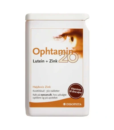 Ophtamin 20 Lutein+Zink – 360 stk