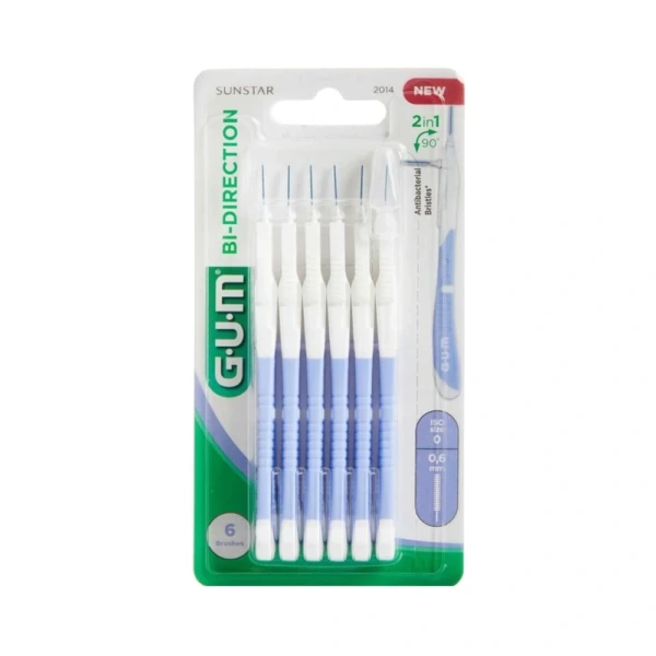 GUM BI-DIRECTION Mellemrumsbørster 0,6 mm – 6 stk